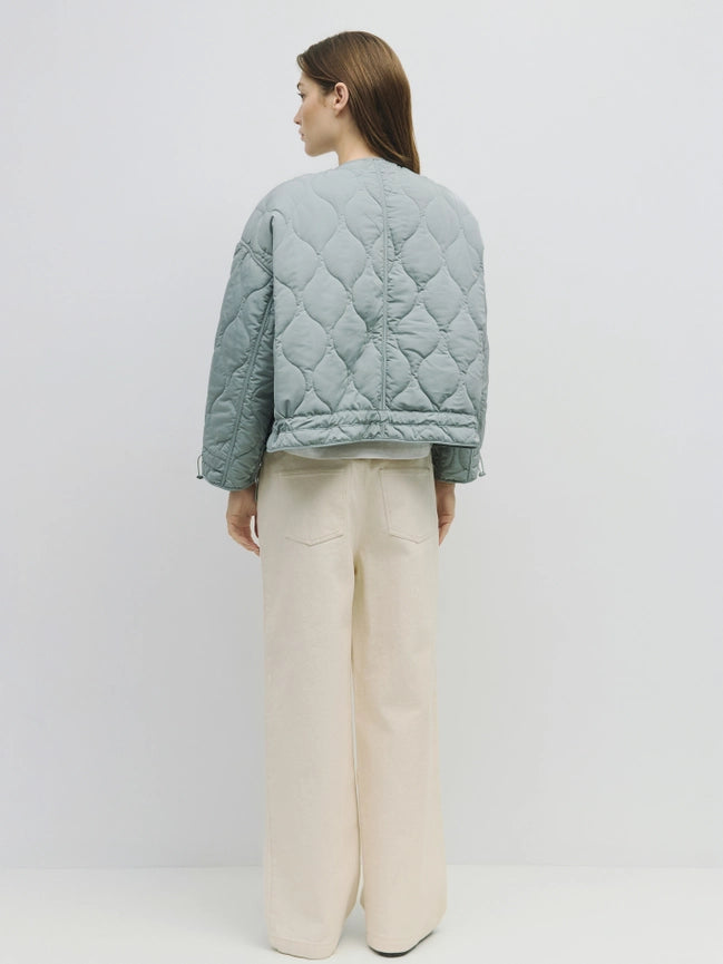 The Kara Jacket | Quilted Zip Jacket Blue-Jacket-MOD REF-S-Blue-Urbanheer