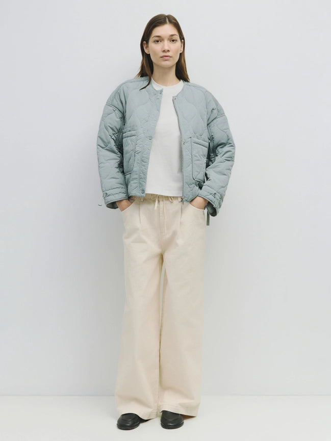 The Kara Jacket | Quilted Zip Jacket Blue-Jacket-MOD REF-S-Blue-Urbanheer