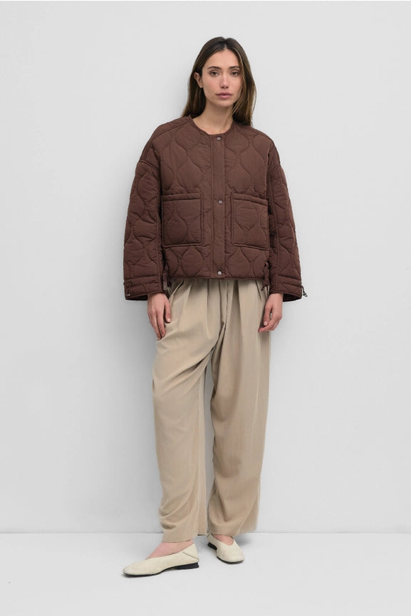 The Kara Jacket | Quilted Zip Jacket CHESTNUT-Jacket-MOD REF-S-CHESTNUT-Urbanheer