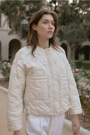 The Kara Jacket | Quilted Zip Jacket CREAM-Jacket-MOD REF-S-CREAM-Urbanheer