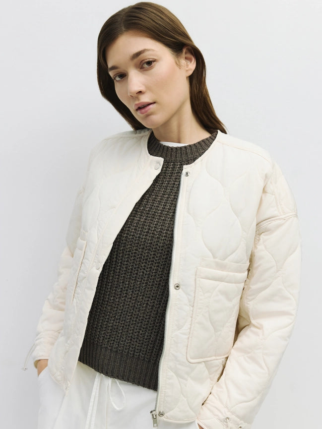 The Kara Jacket | Quilted Zip Jacket CREAM-Jacket-MOD REF-S-CREAM-Urbanheer