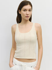 The Karis Tank Top | Knit Pointelle Tank Top IVORY-Tank Top-All Row-S-IVORY-Urbanheer