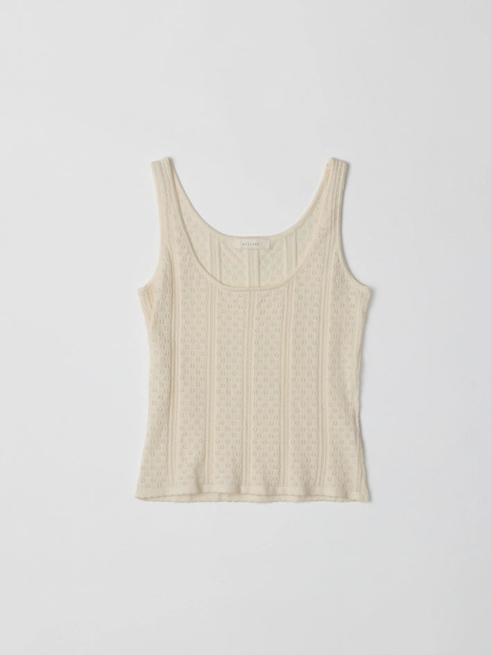 The Karis Tank Top | Knit Pointelle Tank Top IVORY-Tank Top-All Row-S-IVORY-Urbanheer