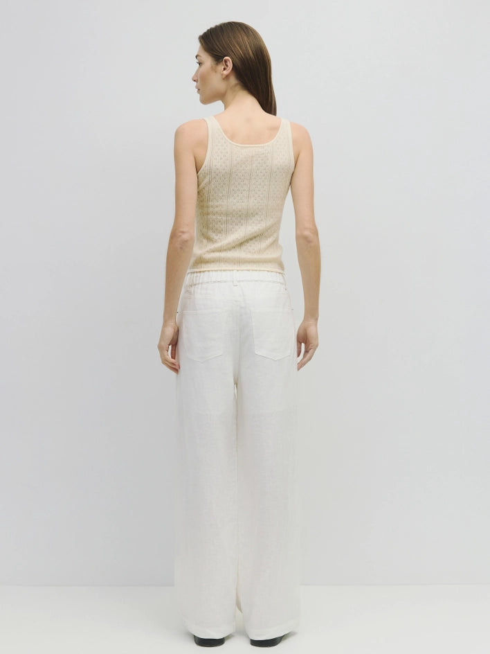 The Karis Tank Top | Knit Pointelle Tank Top IVORY-Tank Top-All Row-S-IVORY-Urbanheer