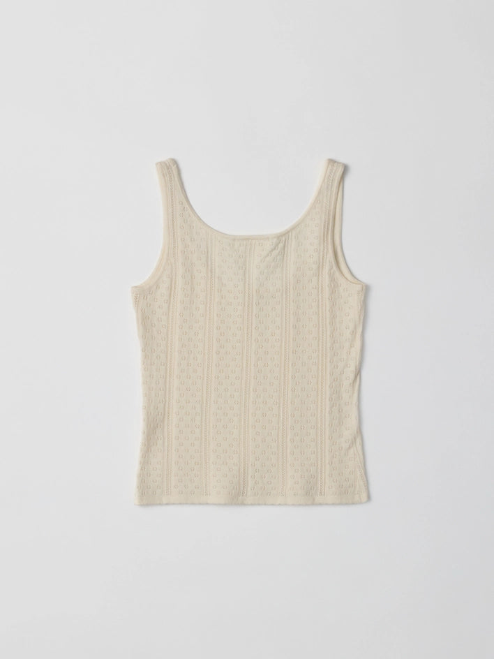 The Karis Tank Top | Knit Pointelle Tank Top IVORY-Tank Top-All Row-S-IVORY-Urbanheer