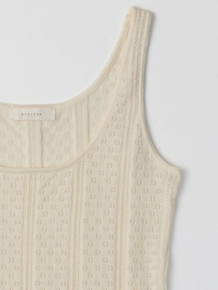 The Karis Tank Top | Knit Pointelle Tank Top IVORY-Tank Top-All Row-S-IVORY-Urbanheer