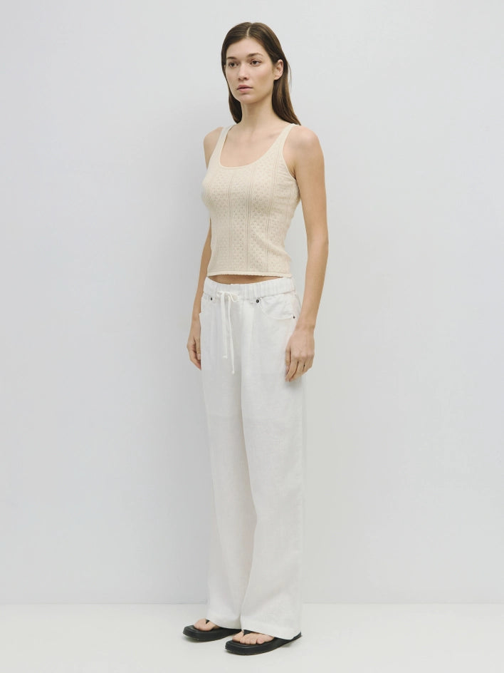 The Karis Tank Top | Knit Pointelle Tank Top IVORY-Tank Top-All Row-S-IVORY-Urbanheer
