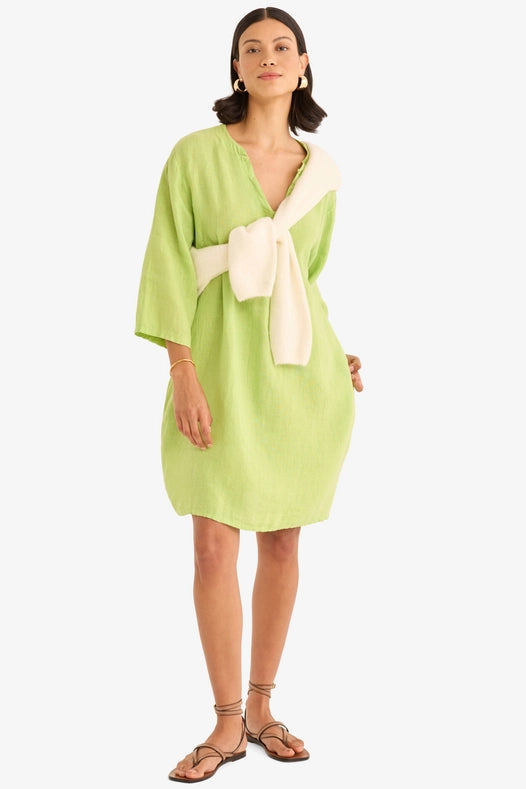 The Katy Linen Dress in Citron-Dress-Marché-OS-Urbanheer