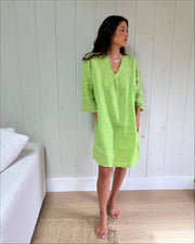 The Katy Linen Dress In Limon-Dress-Marché-OS-Urbanheer