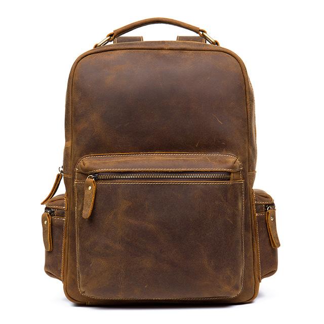 The Langley Backpack | Genuine Vintage Leather Backpack-Backpack-Steel Horse Leather-Leather-Brown-Urbanheer
