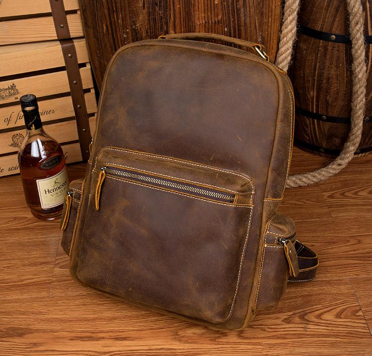 The Langley Backpack | Genuine Vintage Leather Backpack-Backpack-Steel Horse Leather-Leather-Brown-Urbanheer