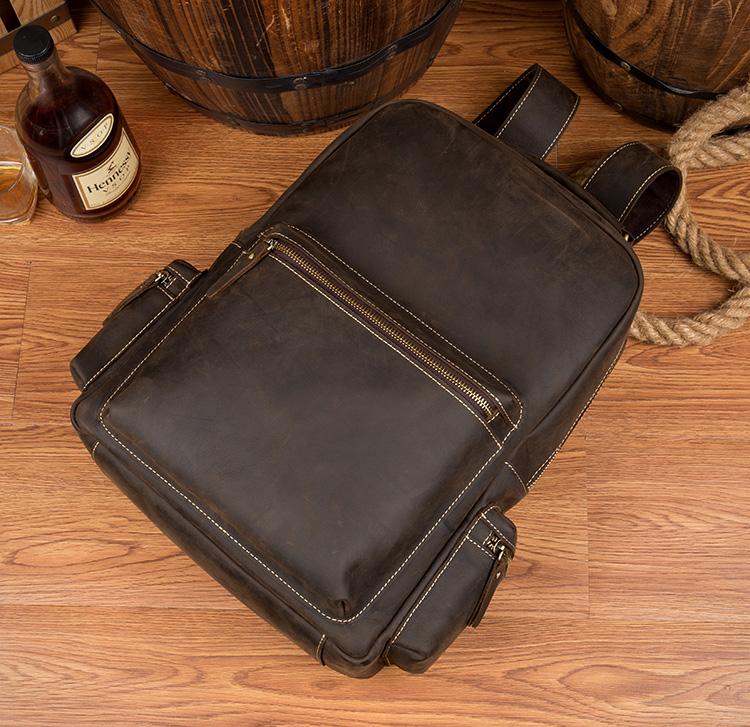 The Langley Backpack | Genuine Vintage Leather Backpack-Backpack-Steel Horse Leather-Leather-Brown-Urbanheer