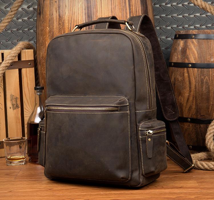 The Langley Backpack | Genuine Vintage Leather Backpack-Backpack-Steel Horse Leather-Leather-Brown-Urbanheer