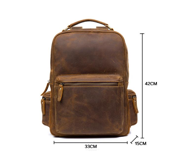 The Langley Backpack | Genuine Vintage Leather Backpack-Backpack-Steel Horse Leather-Leather-Brown-Urbanheer