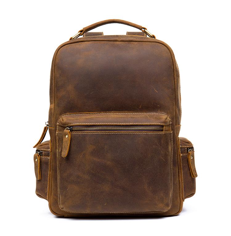 The Langley Backpack | Genuine Vintage Leather Backpack-Backpack-Steel Horse Leather-Leather-Brown-Urbanheer