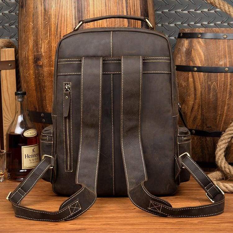 The Langley Backpack | Genuine Vintage Leather Backpack-Backpack-Steel Horse Leather-Leather-Brown-Urbanheer
