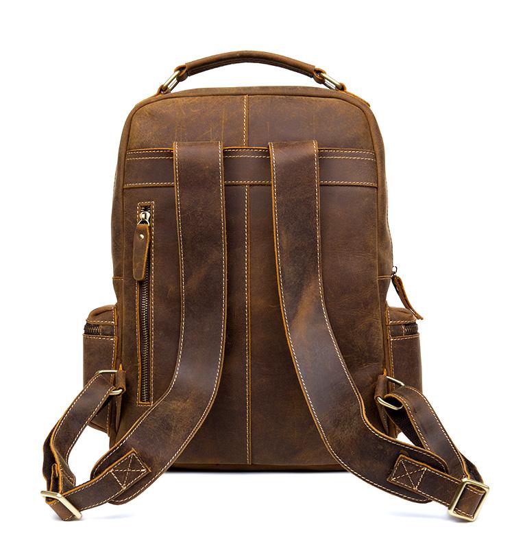 The Langley Backpack | Genuine Vintage Leather Backpack-Backpack-Steel Horse Leather-Leather-Brown-Urbanheer