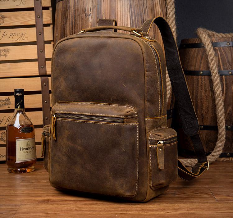 The Langley Backpack | Genuine Vintage Leather Backpack-Backpack-Steel Horse Leather-Leather-Brown-Urbanheer