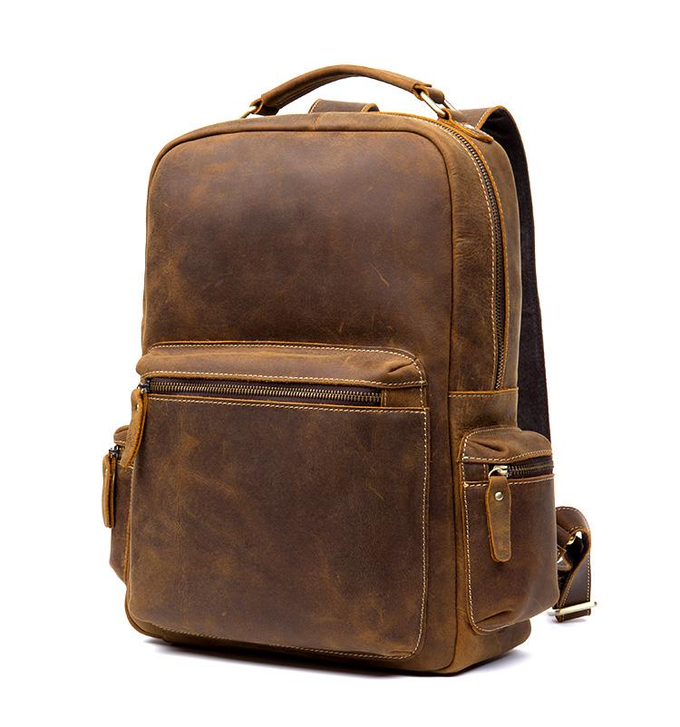 The Langley Backpack | Genuine Vintage Leather Backpack-Backpack-Steel Horse Leather-Leather-Brown-Urbanheer