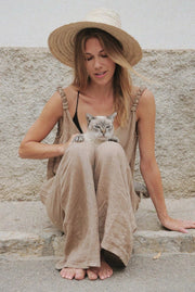 The Linen Jumpsuit // Rye-Jumpsuit-Beachwood-Bust: 20" Inseam: 23"-Urbanheer