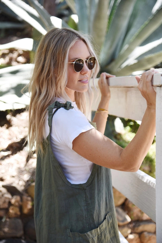 The Linen Overall // Fern-Overall-Beachwood Baby-One size fits most.-Urbanheer
