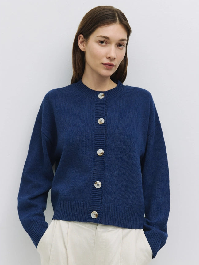 The Lucy Cardigan | Boxy Fit Button-Down Cardigan NAVY-Cardigan-MOD REF-S-NAVY-Urbanheer