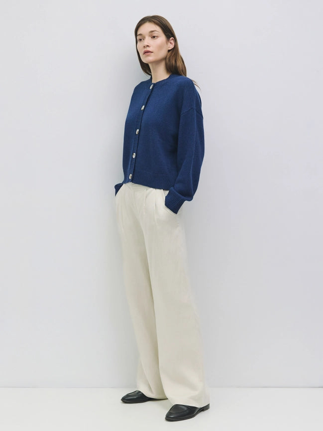 The Lucy Cardigan | Boxy Fit Button-Down Cardigan NAVY-Cardigan-MOD REF-S-NAVY-Urbanheer