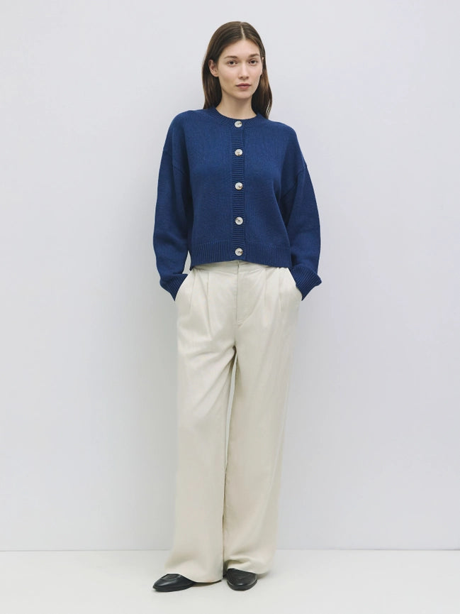 The Lucy Cardigan | Boxy Fit Button-Down Cardigan NAVY-Cardigan-MOD REF-S-NAVY-Urbanheer