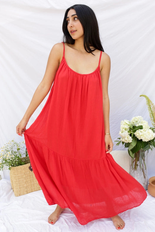 The Lyla Dress In Red-Dress-Marché-OS-Urbanheer