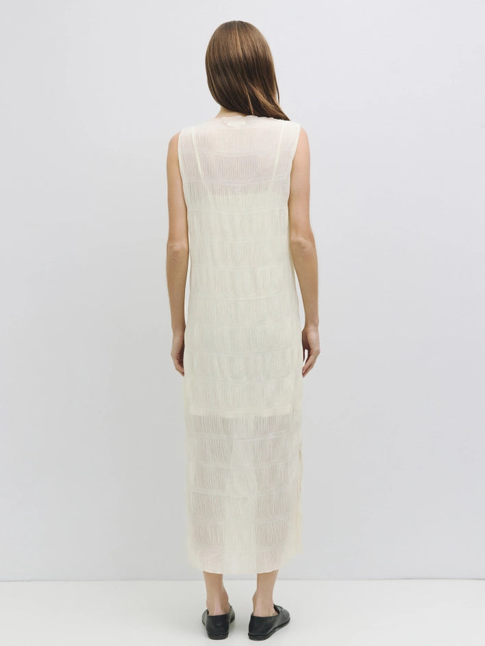 The Malika Dress | Crinkled Boat Neck Maxi Dress CREAM-Dress-All Row-S-CREAM-Urbanheer