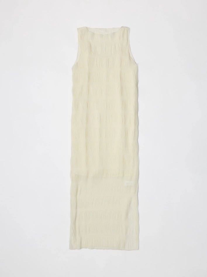 The Malika Dress | Crinkled Boat Neck Maxi Dress CREAM-Dress-All Row-S-CREAM-Urbanheer
