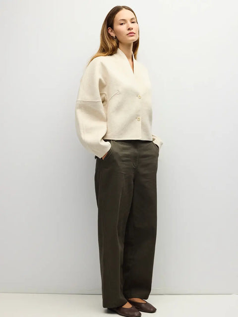 The Mandy Jacket | Felt Paneled Wool Jacket