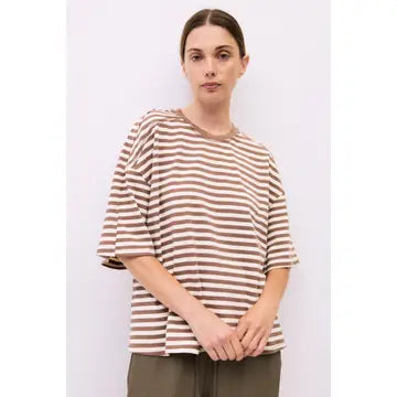 The Max Top | Striped Boxy Elbow Tee