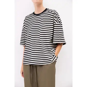 The Max Top | Striped Boxy Elbow Tee