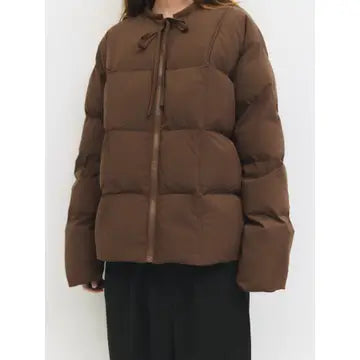 The Mila Jacket | Puffer Jacket with Neck Tie Detail