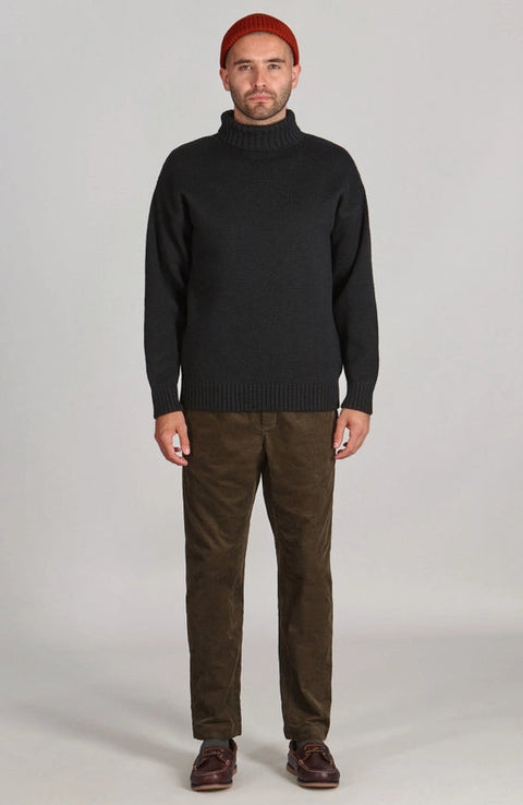 The Modern Submariner - Roll Neck Merino Wool Jumper Black-Jumper-Paul James Knitwear-XS-Black-Urbanheer