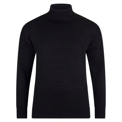 The Modern Submariner - Roll Neck Merino Wool Jumper Black-Jumper-Paul James Knitwear-XS-Black-Urbanheer