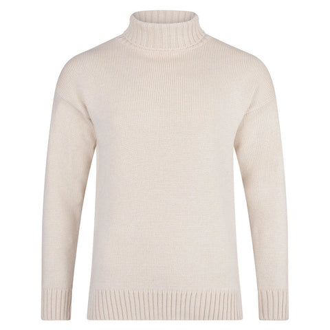 The Modern Submariner - Roll Neck Merino Wool Jumper Ecru-Jumper-Paul James Knitwear-XS-Ecru-Urbanheer