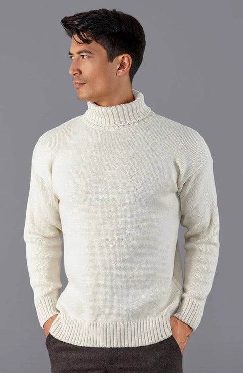The Modern Submariner - Roll Neck Merino Wool Jumper Ecru-Jumper-Paul James Knitwear-XS-Ecru-Urbanheer