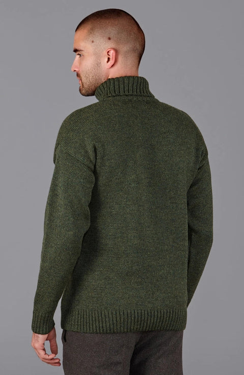 The Modern Submariner - Roll Neck Merino Wool Jumper Green-Jumper-Paul James Knitwear-XS-Green-Urbanheer
