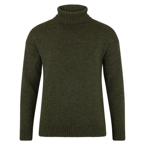 The Modern Submariner - Roll Neck Merino Wool Jumper Green-Jumper-Paul James Knitwear-XS-Green-Urbanheer