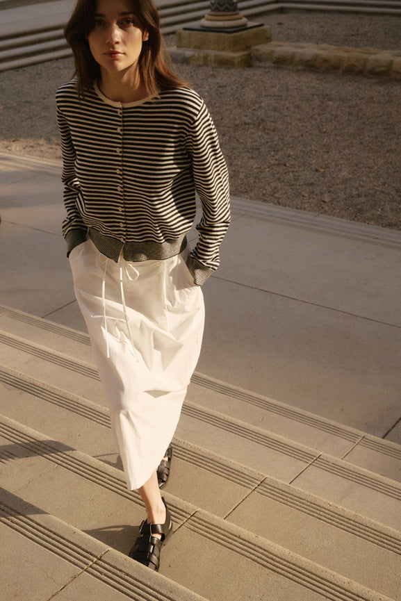 The Montana Cardigan | Striped Button-Down Cardigan BLACK/WHITE-Cardigan-MOD REF-S-BLACK/WHITE-Urbanheer