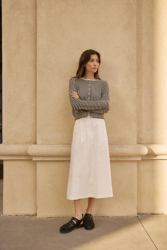 The Montana Cardigan | Striped Button-Down Cardigan BLACK/WHITE-Cardigan-MOD REF-S-BLACK/WHITE-Urbanheer