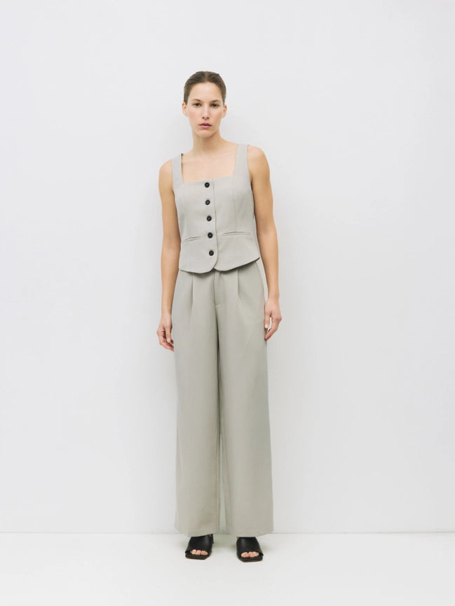 The Nichole Pants | Pleated Trousers-Pants-MOD REF-S-Beige-Urbanheer