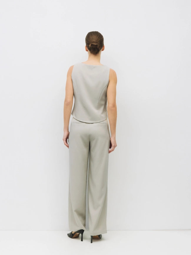 The Nichole Pants | Pleated Trousers-Pants-MOD REF-S-Beige-Urbanheer