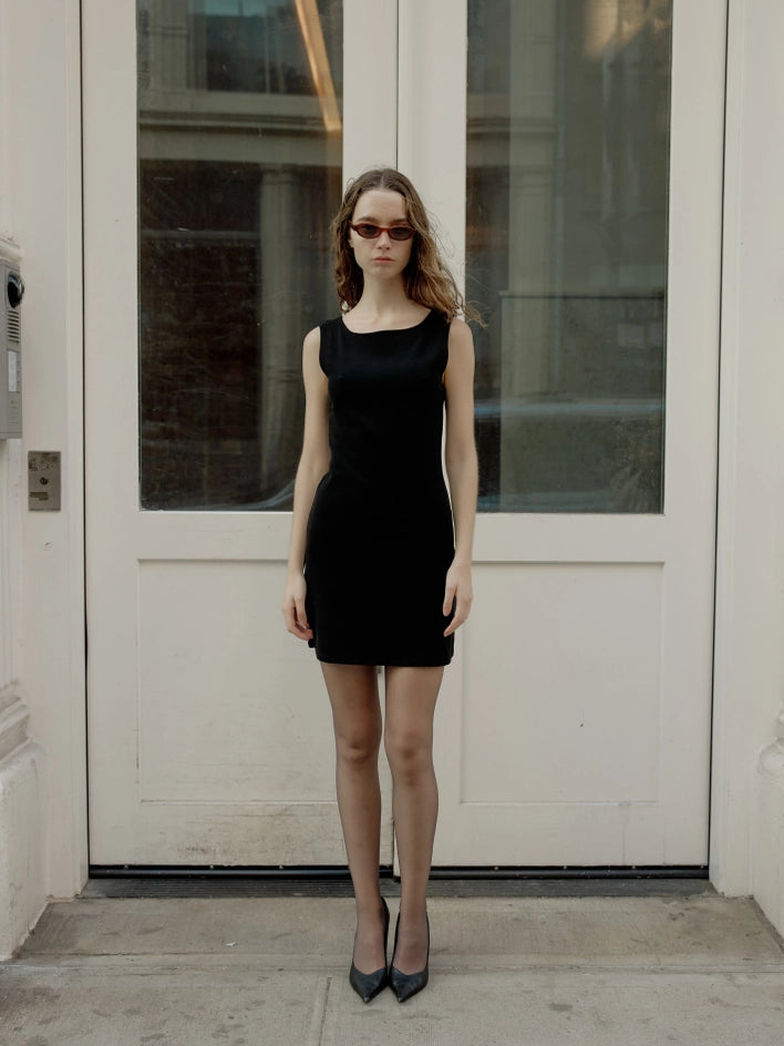 The Nikki Dress | Brushed Cotton Mini Dress BLACK-Dress-All Row-S-BLACK-Urbanheer