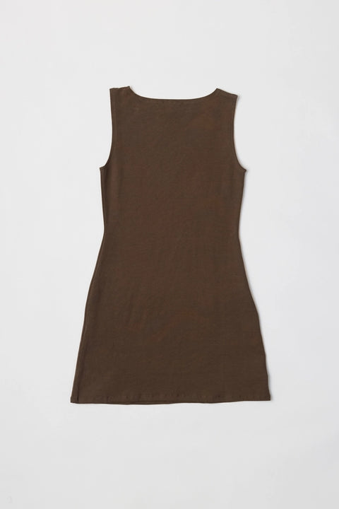 The Nikki Dress | Brushed Cotton Mini Dress BROWN-Dress-All Row-S-BROWN-Urbanheer