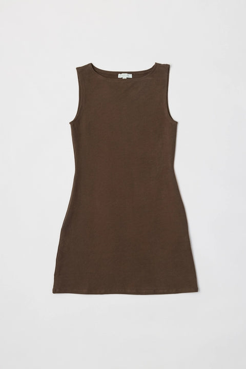 The Nikki Dress | Brushed Cotton Mini Dress BROWN-Dress-All Row-S-BROWN-Urbanheer