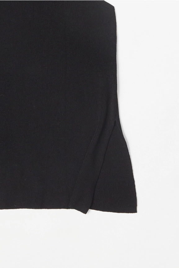 The Nora Vest | Long Mock Neck Sweater Vest BLACK-Vest-MOD REF-S-BLACK-Urbanheer