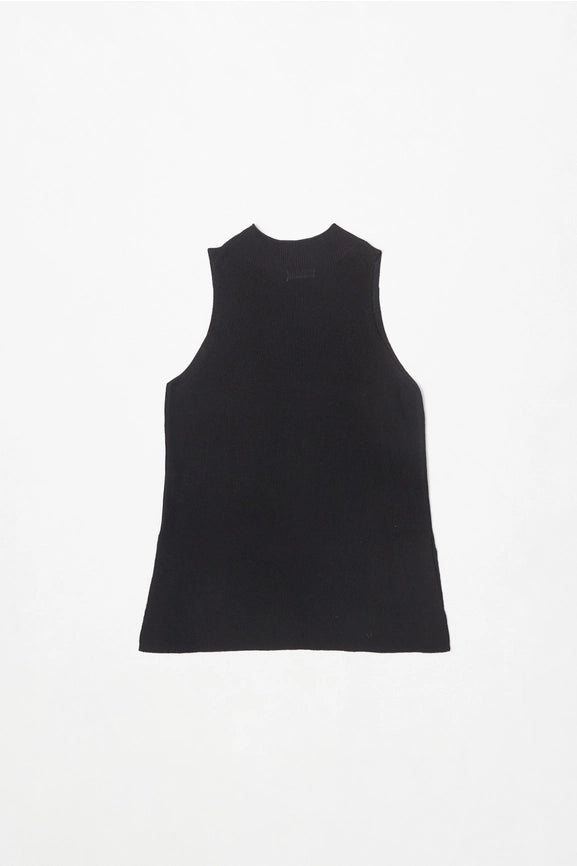 The Nora Vest | Long Mock Neck Sweater Vest BLACK-Vest-MOD REF-S-BLACK-Urbanheer